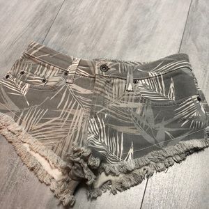 Carmar Palm Tree Grey Print Jean Shorts